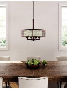 ✨Progress Lighting Mingle Collection 4-Light Pendant NWT Antique Bronze